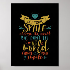 感動的引用文レット私たちのスマイルは世界を変える ポスター