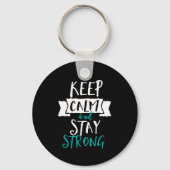 感動的引用文保Calm Stayストロング生存者 キーホルダー (正面)