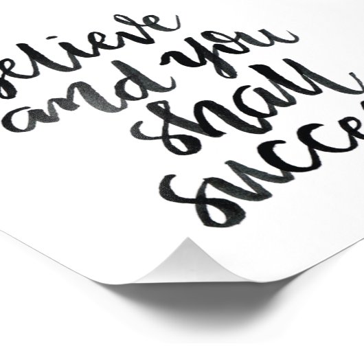 感動的引用文信じよ成功せよ フォトプリント            (角)