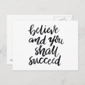 感動的引用文信じよ成功せよ ポストカード (正面/裏面)