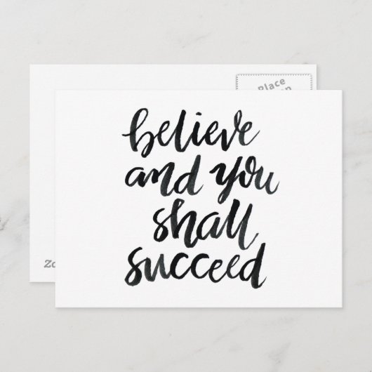 感動的引用文信じよ成功せよ ポストカード (正面/裏面)
