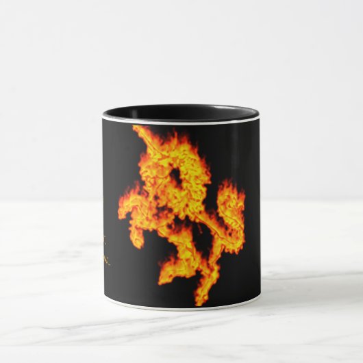 感動的引用文信じ火ユニコーン炎 マグカップ (中央)
