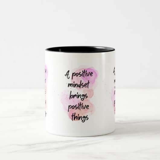 感動的引用文前向き、エンパワメント ツートーンマグカップ (中央)