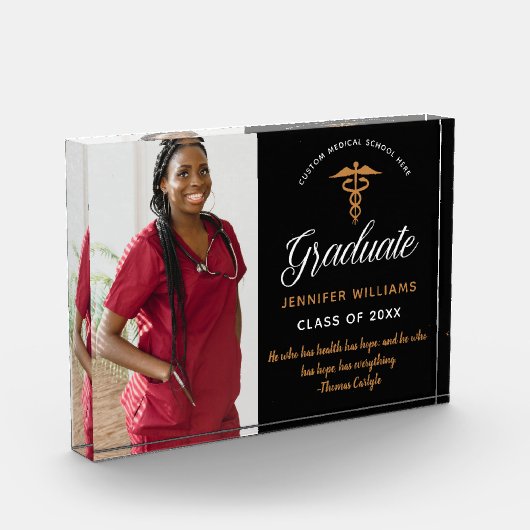 感動的引用文医学校卒業シック フォトブロック (左)