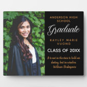 感動的引用文卒業写真シック卒業生 フォトプラーク (正面)