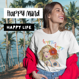 感動的引用文女性ポートレート Tシャツ