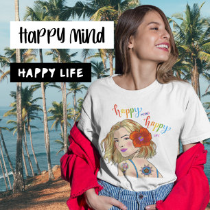 感動的引用文女性ポートレート Tシャツ