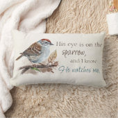 感動的引用文彼の目はスズメだ ランバークッション (ブランケット)