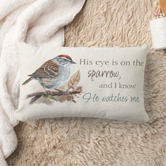 感動的引用文彼の目はスズメだ ランバークッション (ブランケット)