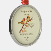 感動的引用文彼の目は雀の上だ メタルオーナメント (右)