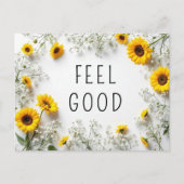 感動的引用文感じ良い黄色の花 ポストカード (正面)
