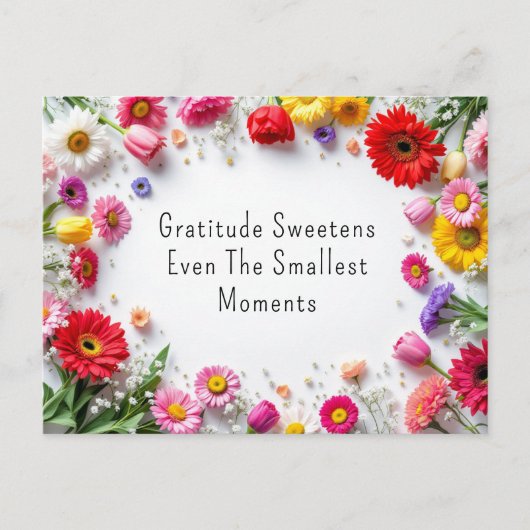感動的引用文感謝カラフルフローラ ポストカード (正面)