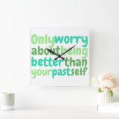 感動的引用文時計 スクエア壁時計 (ホーム)