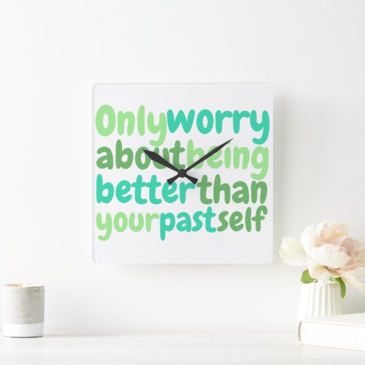 感動的引用文時計 スクエア壁時計 (ホーム)