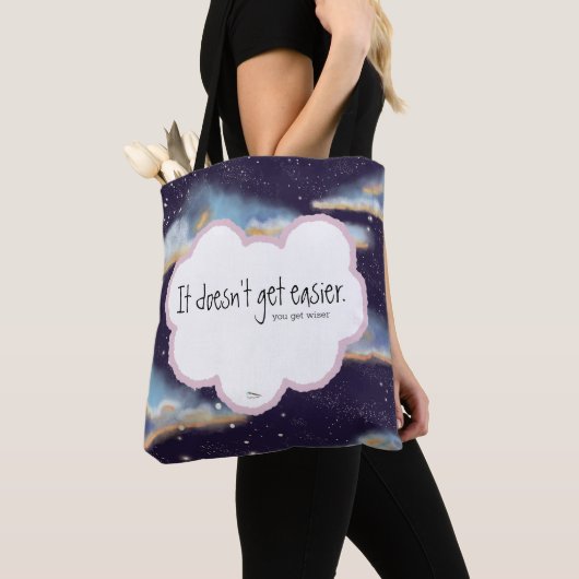 感動的引用文曇りの夜用トートバッグ トートバッグ (クローズアップ)