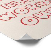 感動的引用文楽天的手描き赤い壁 ポスター (角)