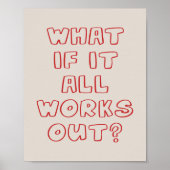 感動的引用文楽天的手描き赤い壁 ポスター (正面)