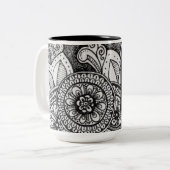 感動的引用文母の日の花柄 ツートーンマグカップ (正面左)