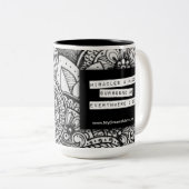 感動的引用文母の日の花柄 ツートーンマグカップ (正面右)