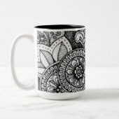 感動的引用文母の日の花柄 ツートーンマグカップ (左)