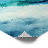 感動的引用文水色ハート ポスター (角)