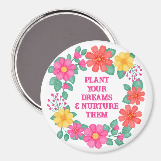 感動的引用文独自のフローラの作成 マグネット (正面/裏面)