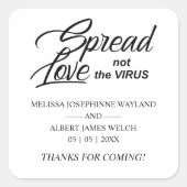 感動的引用文結婚の消毒用ハンドゲル スクエアシール (正面)