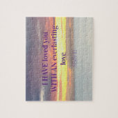 感動的引用文聖書聖句クリスチャン・サンセット ジグソーパズル (縦)