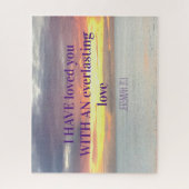 感動的引用文聖書聖句クリスチャン・サンセット ジグソーパズル (縦)