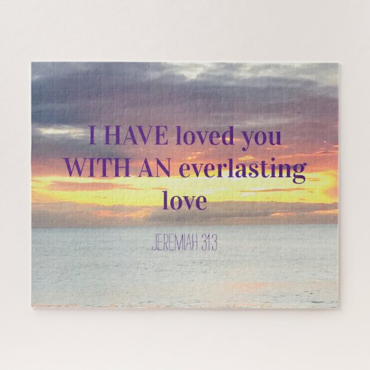 感動的引用文聖書聖句クリスチャン・サンセット ジグソーパズル (横)