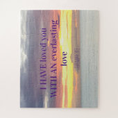 感動的引用文聖書聖句クリスチャン・サンセット ジグソーパズル (縦)