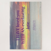 感動的引用文聖書聖句クリスチャン・サンセット ジグソーパズル (縦)