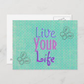 感動的引用文蝶と水玉模様 ポストカード (正面/裏面)