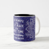 感動的引用文誘致やる気を起こさせる法 ツートーンマグカップ (正面右)