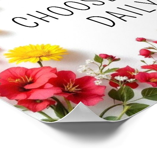 感動的引用文選択ジョイカラフル花 ポスター (角)