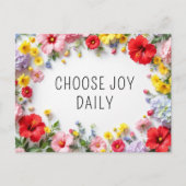 感動的引用文選択ジョイカラフル花 ポストカード (正面)
