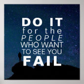 感動的引用文 | やる気を起こさせるゴール星空 ポスター (正面)