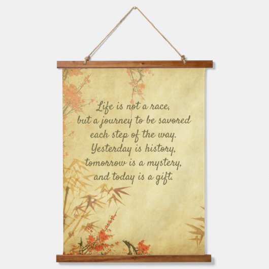 感動的引用文、カスタム26"x36"垂直パネル 吊り下げ型タペストリー (正面)