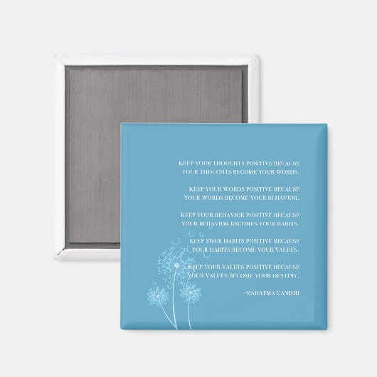 感動的引用文 |ガンジー引用文の習慣 マグネット (正面/裏面)