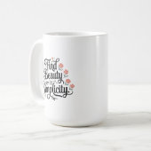 感動的引用文、シンプル内の美しいの検索 コーヒーマグカップ (正面左)