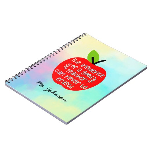 感動的引用文 |パーソナライズされた先生 ノートブック (左側)
