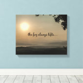 感動的引用文：フォグは常にリフト キャンバスプリント (インサイチュ (ウッドフロア))