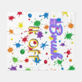 感動的引用文「ブラシで消す」カラフル絵を描 フリースブランケット (正面(横))