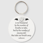 感動的引用文:ライフは測定されない… キーホルダー (正面)
