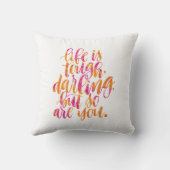 感動的引用文：人生は厳しい クッション (裏面)