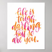 感動的引用文:人生は厳しい ポスター (正面)