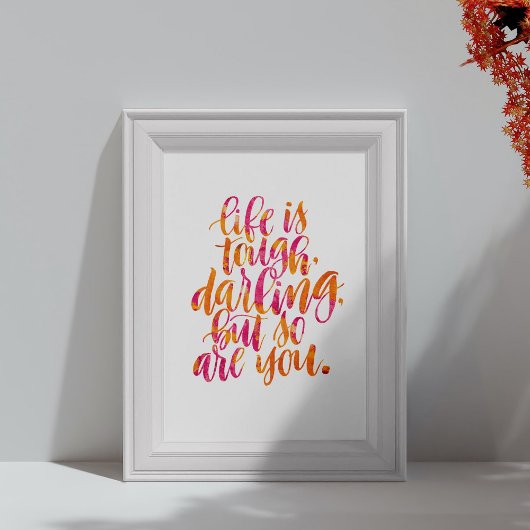 感動的引用文:人生は厳しい ポスター