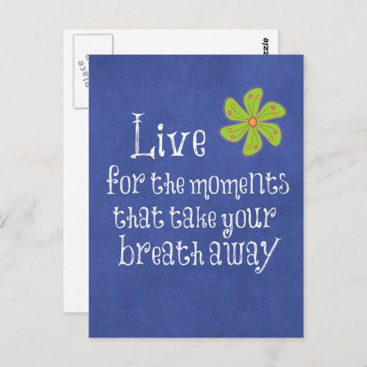 感動的引用文：人生、瞬間、息 ポストカード (正面/裏面)