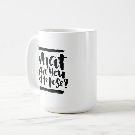 感動的引用文:何を失う得んだ? コーヒーマグカップ (正面左)