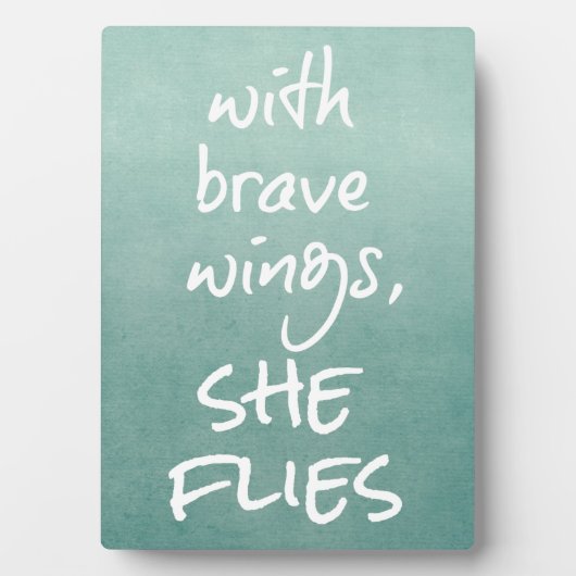 感動的引用文：勇敢な翼で飛ぶ フォトプラーク (正面)